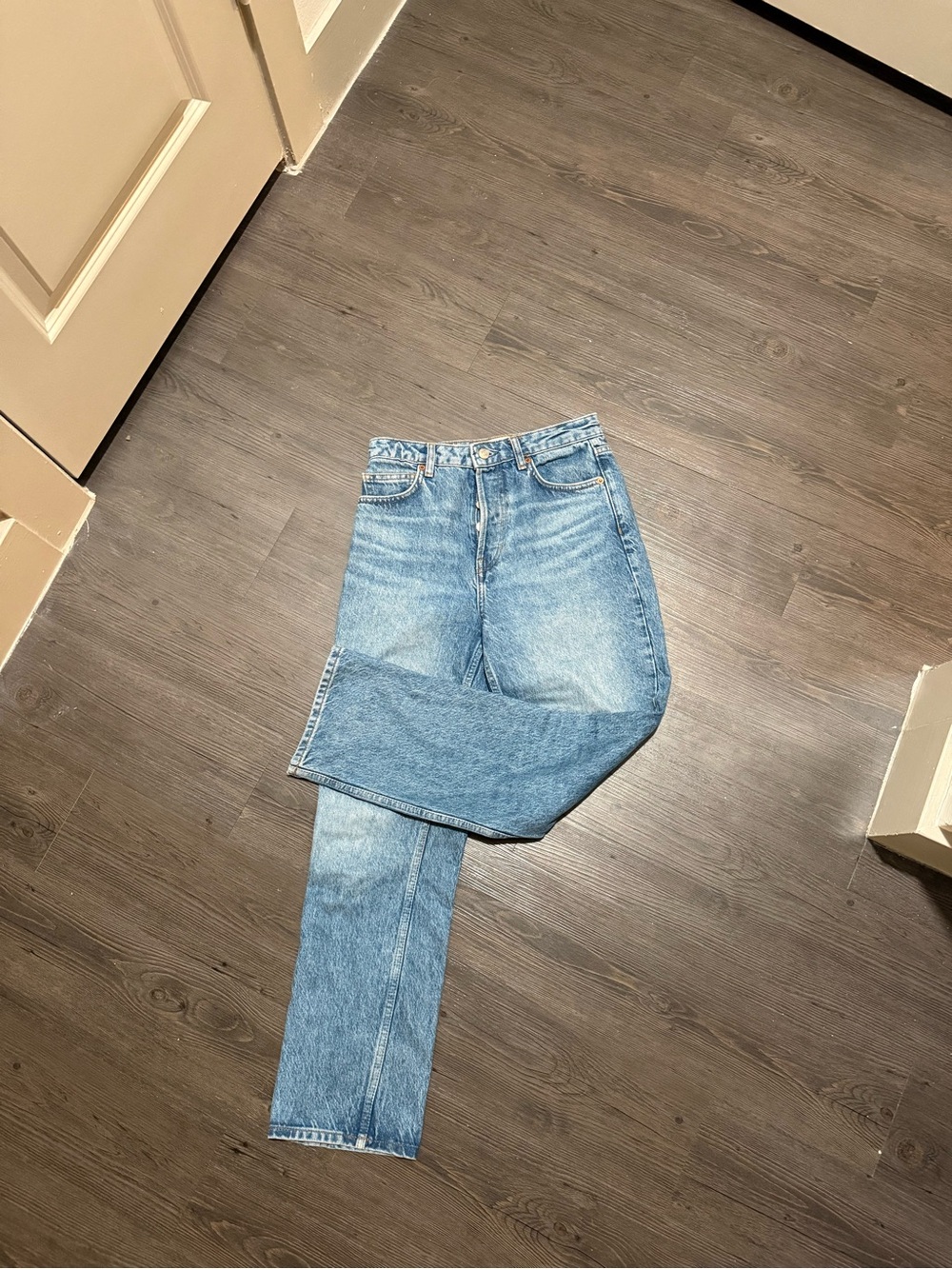 Reformation Light Blue Straight-Leg Jeans